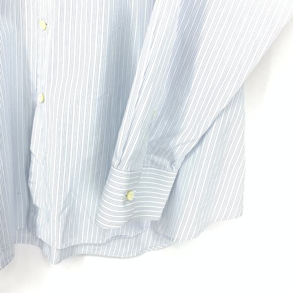 IKE BEHAR Men's Sz 18 34/35 Relaxed Button Down Shirt Long Sleeves Light Blue - Picture 4 of 7